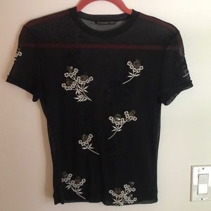 Vivienne Tam Sheer Embroidered Top